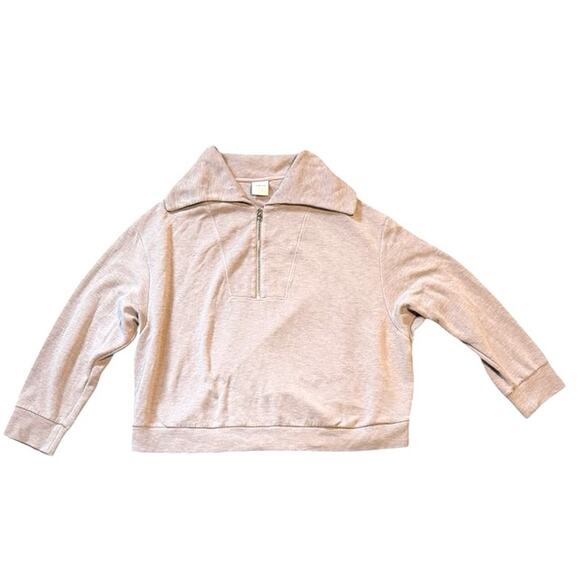 VARLEY Yates Half-Zip Collared Pullover Sweater in Taupe Marl EUC Plus Size 3X - Picture 4 of 11